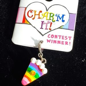 NEW 3D Rainbow Cake Slice Charm It! Pendant